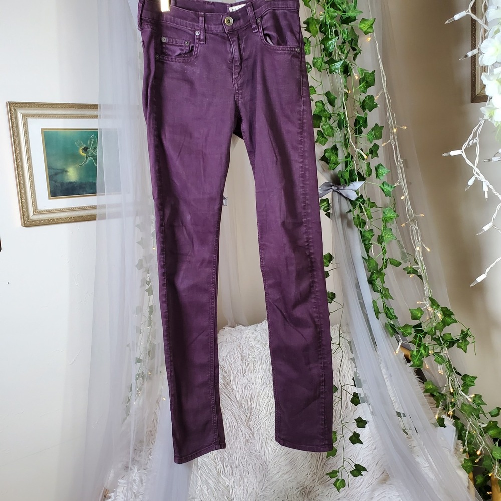 Rag‎ & Bone Indie Skinny Rocker Chic Denim Jeans  The Dre Purple 30x30 Size 24